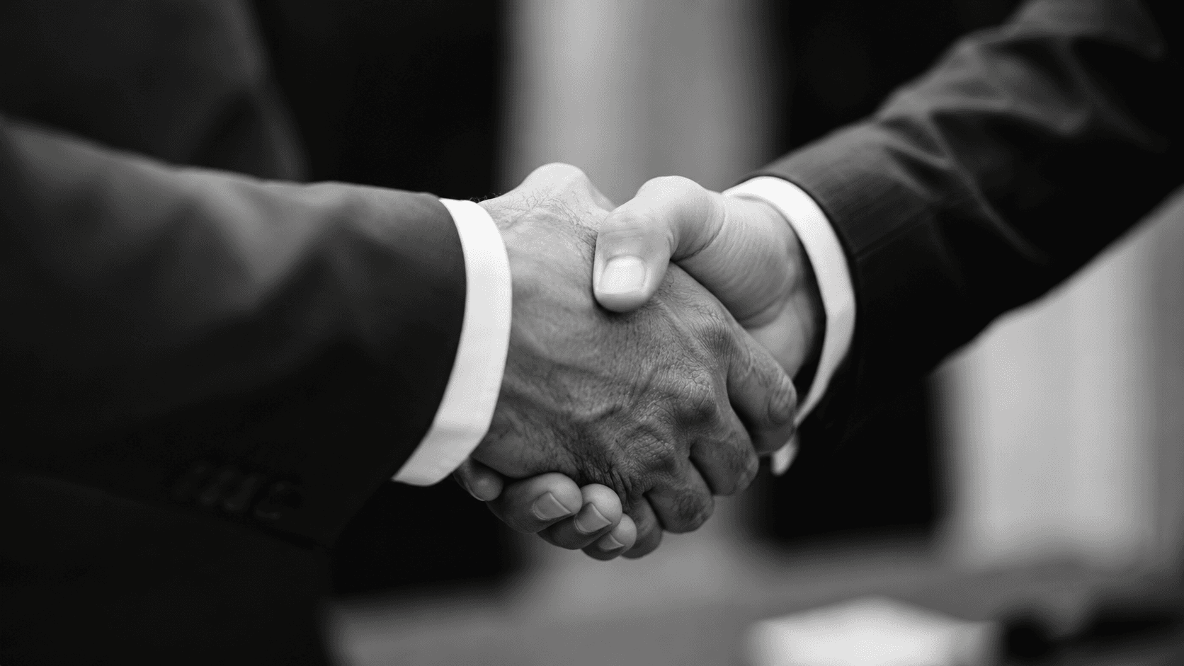 Business partnership handshake